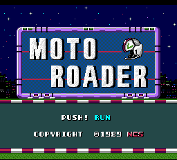 Moto Roader title screen for TurboGrafx-16